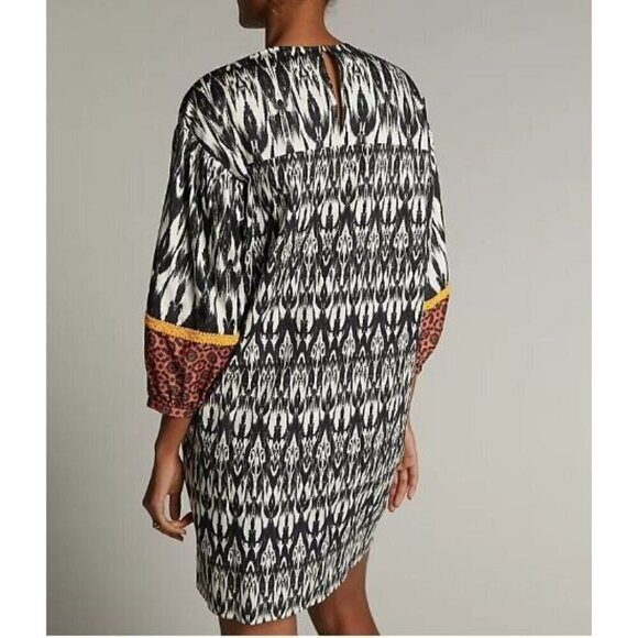 Anthropologie Sachin and Babi Caralisa Tunic Dress Womens Large Ikat Puff Sleeve - Picture 6 of 9